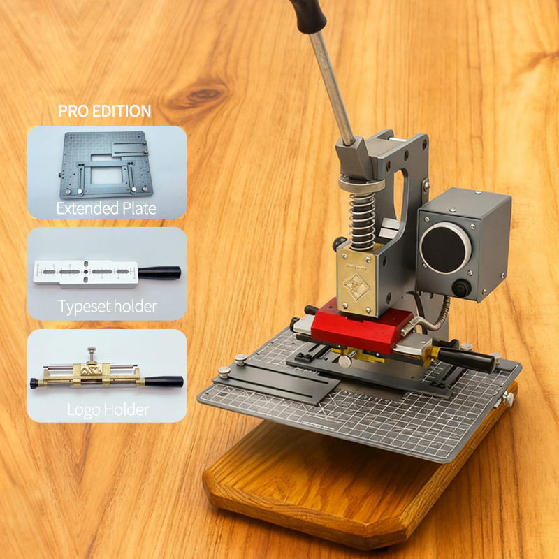 Manual Hot Foil Stamping Machine for Leather Crafts – Custom Logo Embossing Press Tool