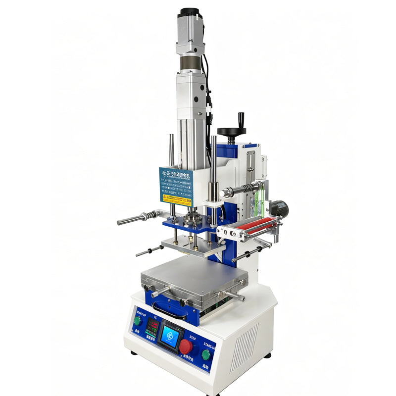 Electric Automatic Hot Foil Stamping Machine Embossing Condition Flatbed Printer Manual Leather Paper Wood Heat Press Letters