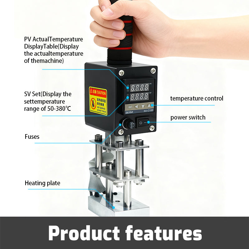 Small Manual Digital Embossing Machine Wooden PVC Paper Custom Logo Seal Leather Stamping Heat Press Machine