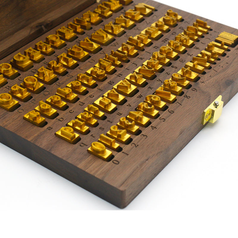 Brass Alphabet Type Set (A–Z + Numbers + Symbols)