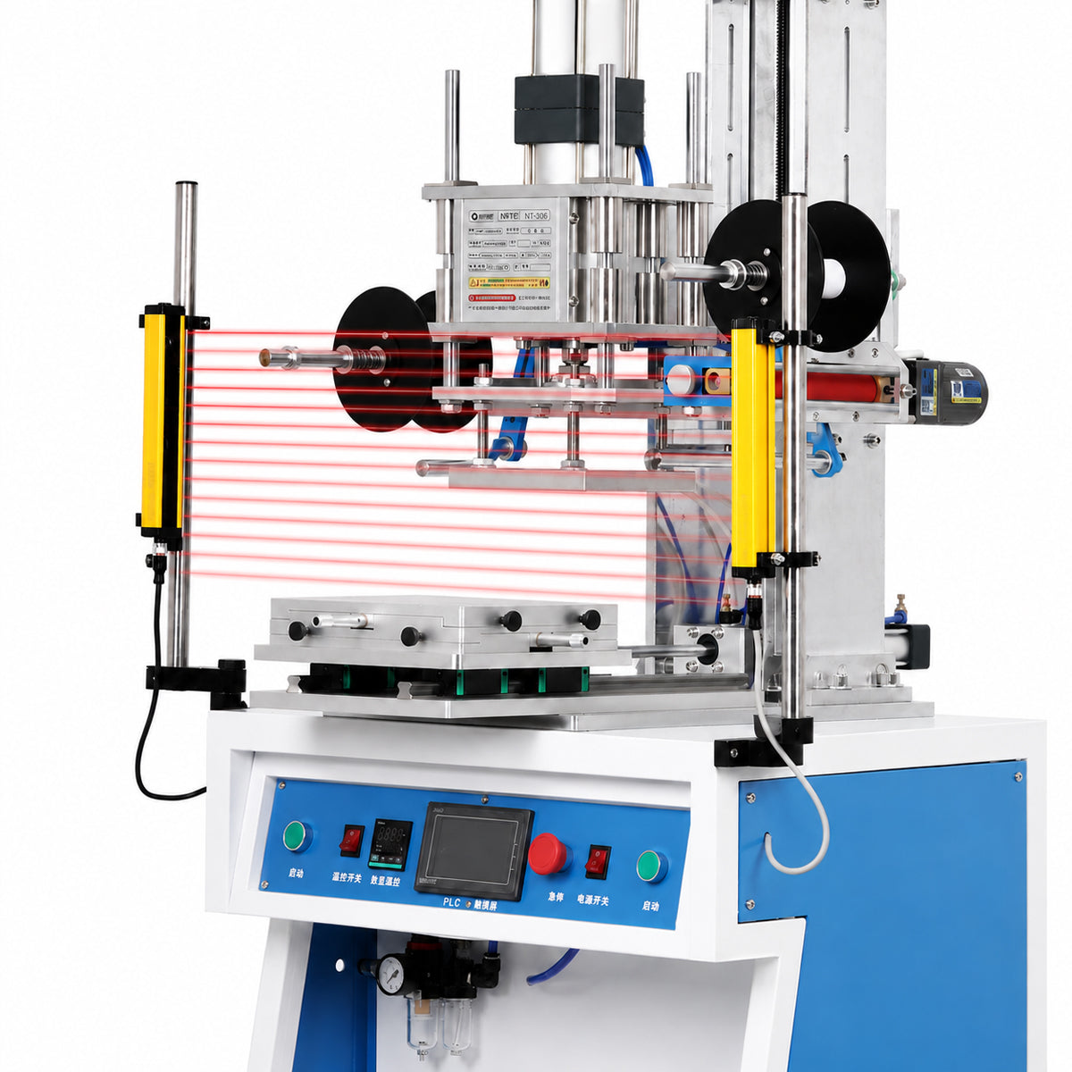 Industrial Pneumatic Hot Foil Stamping Machine for Leather, Paper, Plastic & Wood | 8020P-XY Semi Automatic Embossing Press