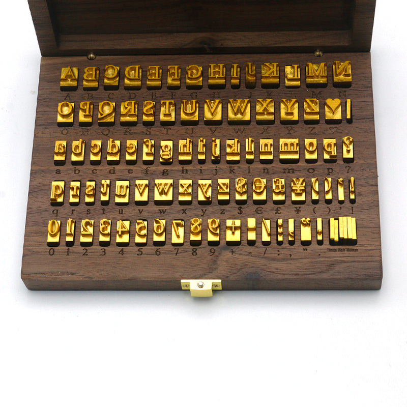 Brass Alphabet Type Set (A–Z + Numbers + Symbols)