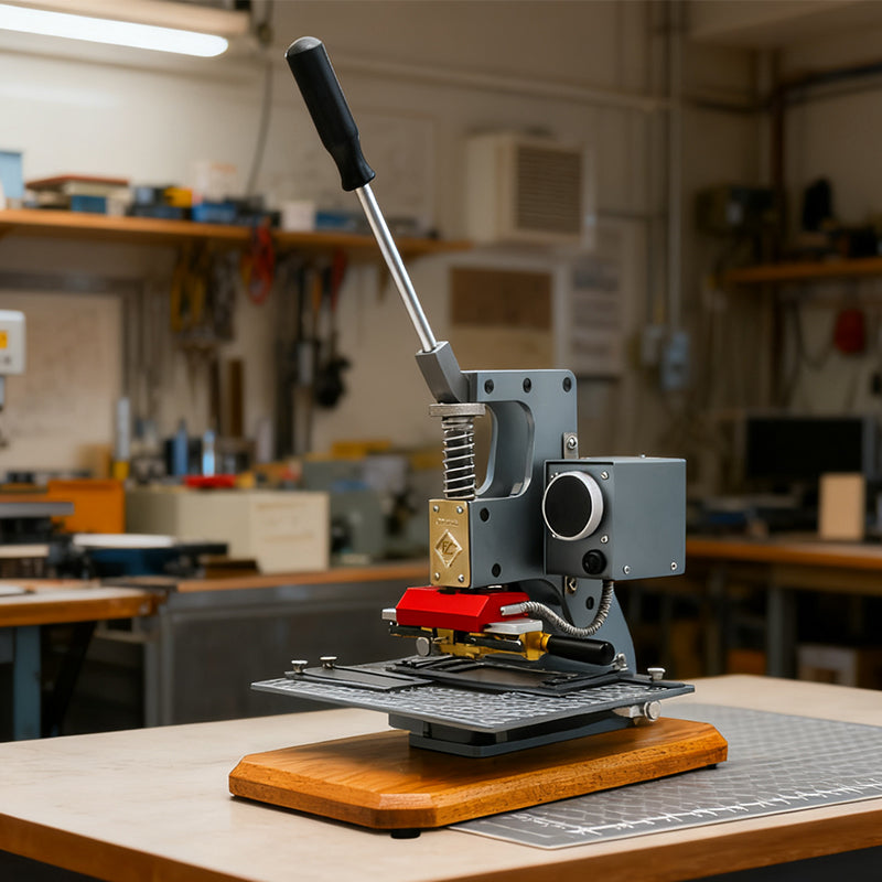 Manual Hot Foil Stamping Machine for Leather Crafts – Custom Logo Embossing Press Tool
