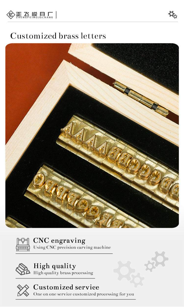 Hot Stamping Brass Mold Live Letters Printing Stamper CNC Engraving 0-9 Number A-Z Letters Alphabet Symbol Character Seal Stamp