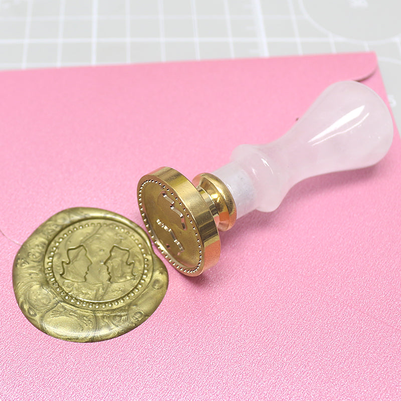 Customized Exquisite Elegant Wooden Handle Brass Seal Wax Customized Kit Seal Wax Seal Stamp Kit