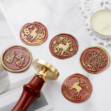 Custom Christmas Art Wooden Handle Wax Seal Stamp Office Supplies