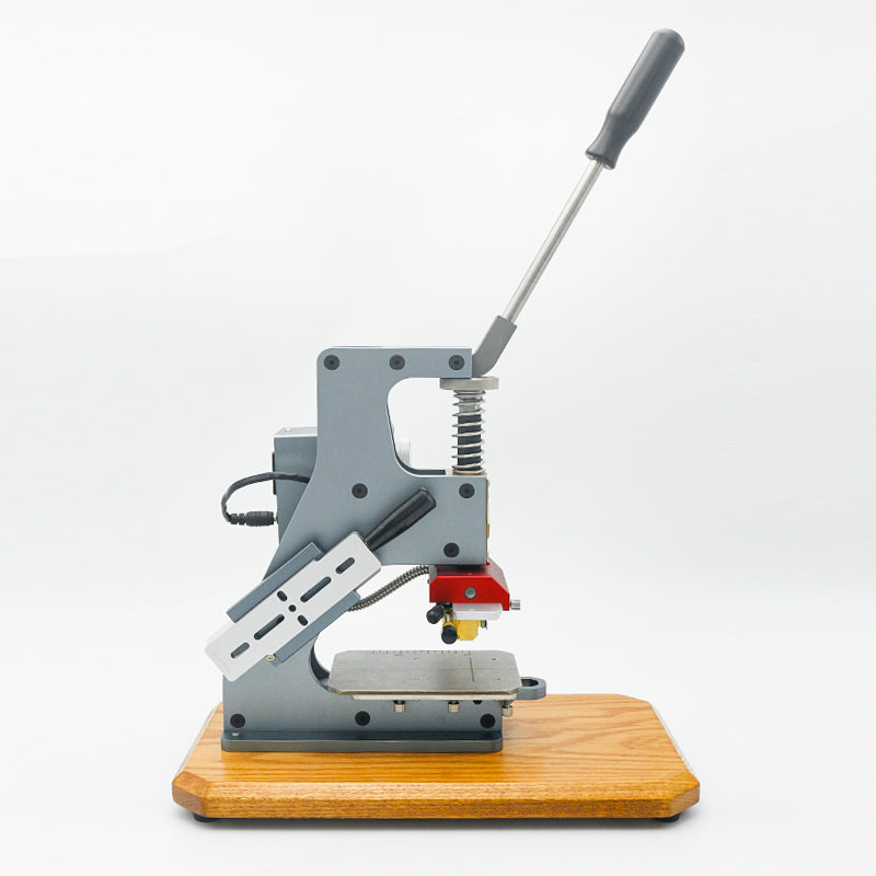 Manual Hot Foil Stamping Machine for Leather Crafts – Custom Logo Embossing Press Tool