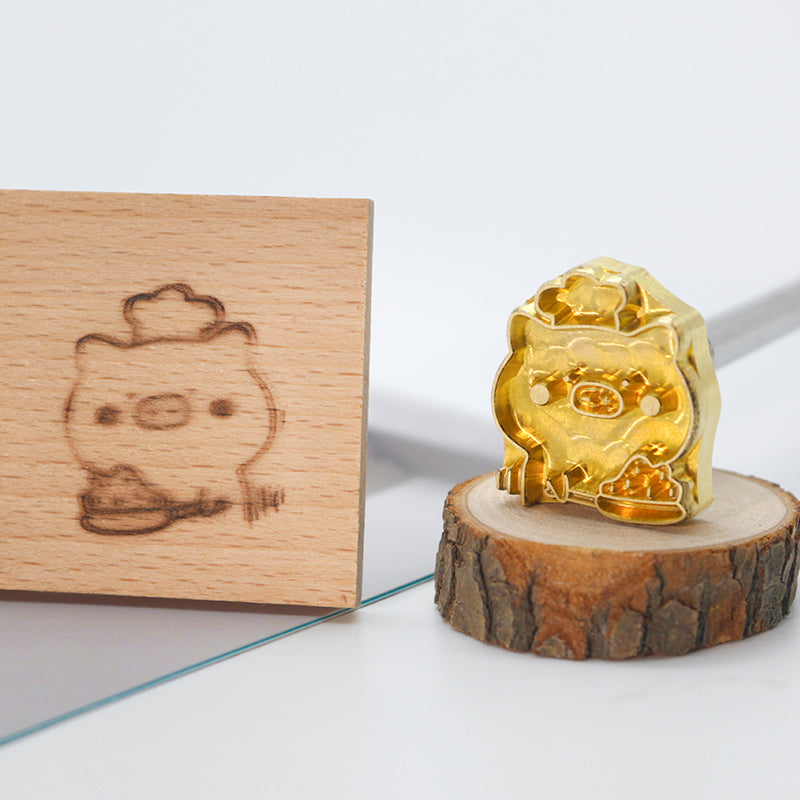 Branding Iron Baking Food Stamp DIY Cartoon Heat Stamp for Bakery Burger Cake Bread BBQ Wood Hot Brass with Handle Stamping Mold