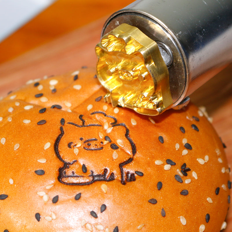 Branding Iron Baking Food Stamp DIY Cartoon Heat Stamp for Bakery Burger Cake Bread BBQ Wood Hot Brass with Handle Stamping Mold