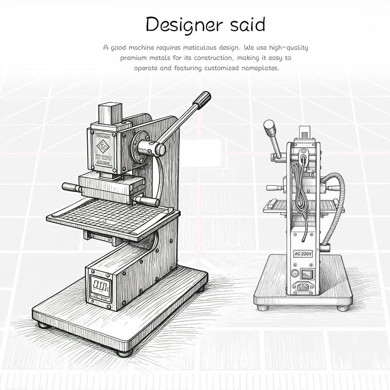 Digital Display Manual Heat Press Machine for Packaging & Logo Embossing – 90XTS