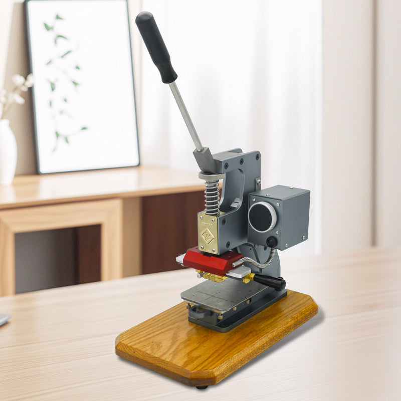 Manual Hot Foil Stamping Machine for Leather Crafts – Custom Logo Embossing Press Tool