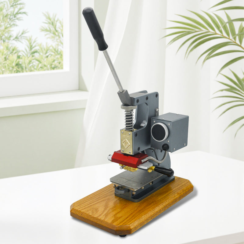 Manual Hot Foil Stamping Machine for Leather Crafts – Custom Logo Embossing Press Tool