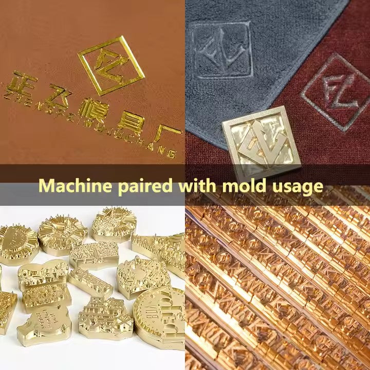 Customized Metal Stamp Leather Logo Hot Stamping Machine Pneumatic Gold Foil Automatic Digital Embossing Machine