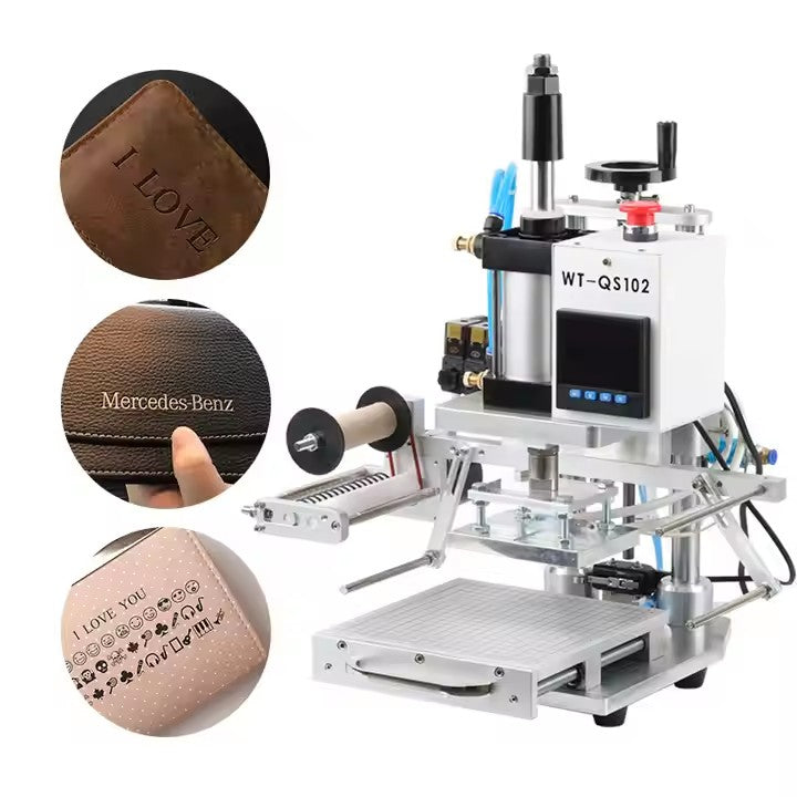 Customized Metal Stamp Leather Logo Hot Stamping Machine Pneumatic Gold Foil Automatic Digital Embossing Machine