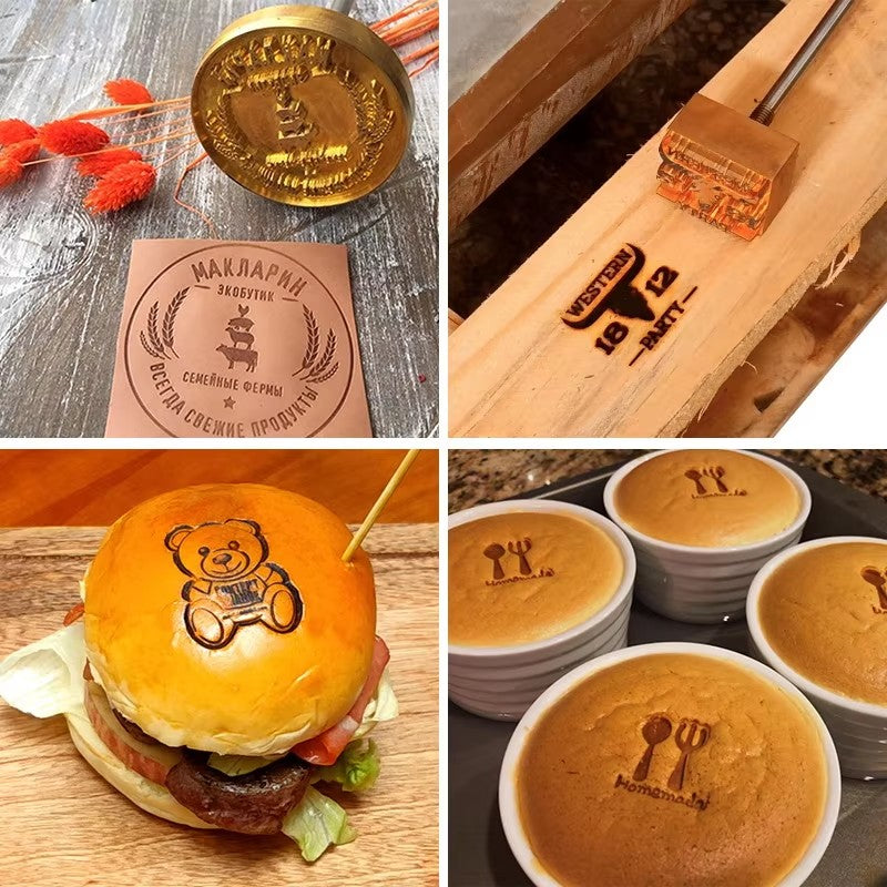 Brass Baking Cake Branding High Quality Customized Logo Brass Hot Stamp Bread Bakery Molds Sweet Branding Iron Cake