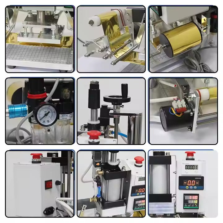 Hot Stamping Machine Gold And Silver Foil Pneumatic Leather Logo Embossing T slot Hot Stamping And Embossing Machine