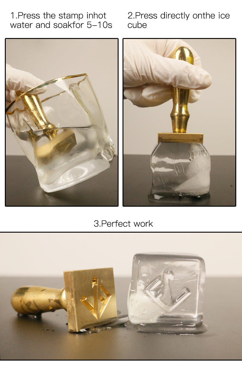 Custom Logo Ice Stamp, Brass Ice Stamp, Ice Cube Stamp, Ice Stamp For Bar, Custom Initial Whiskey Ice Stamp, Ice Brand Stamp