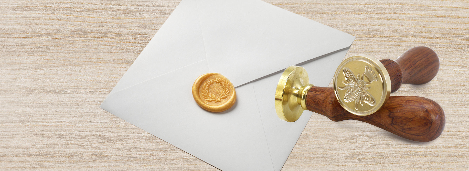 Customized 3D Christmas Envelope Badge Brass Wax Seal Stamp Header