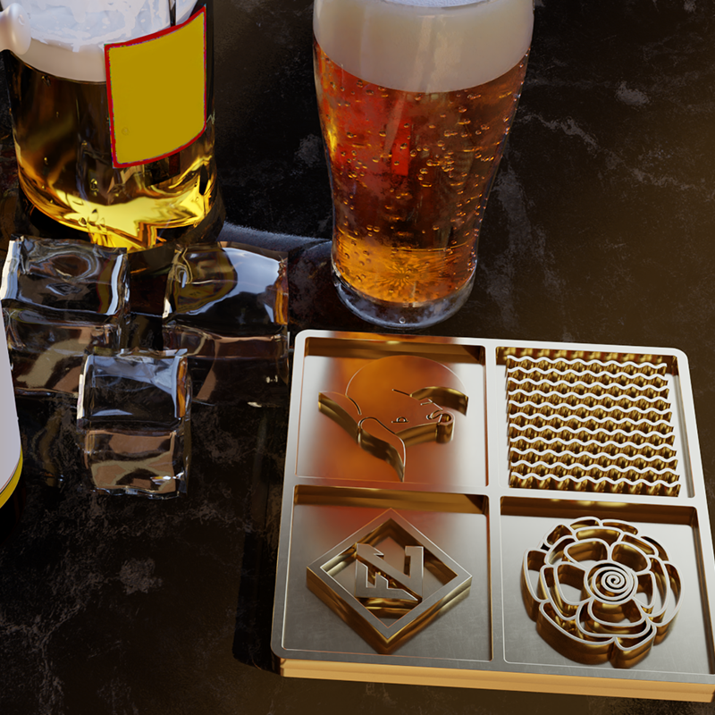 Ice stamp tray brass 20x10cm - Barprofessional
