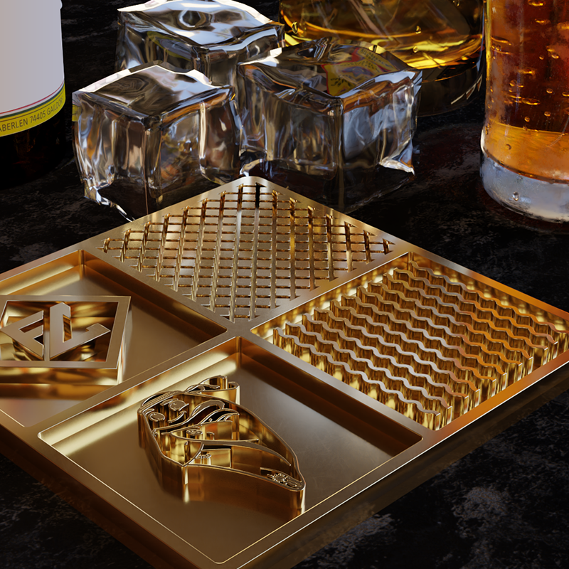 Bar Ice Stamp Brass Ice Plate Honeycomb Ice Mold Branding DIY Cocktails  Whiskey Ice Printing Stamping