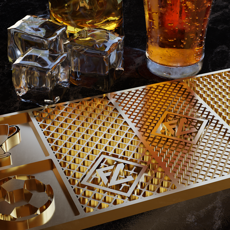 Brass Ice DIY Tray Personalized Cocktails Ice Stamp Tray for Ice